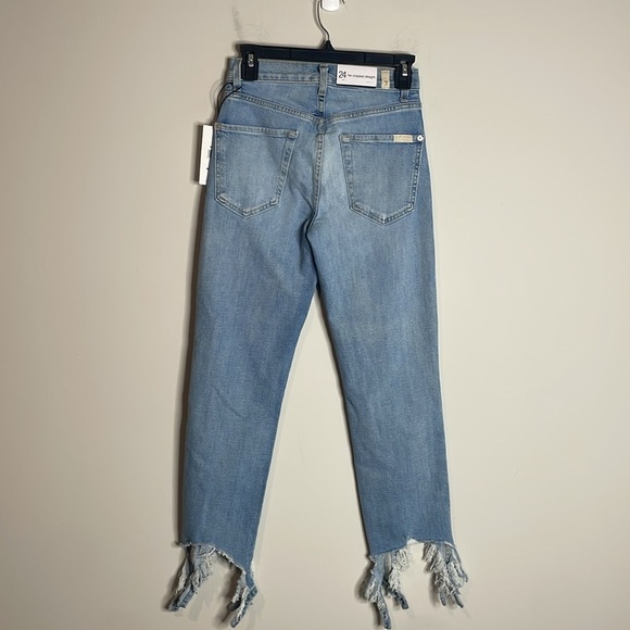 7 For All Mankind | Women’s Light Wash High Rise Distressed Crop Jeans Size 24 - Picture 6 of 8
